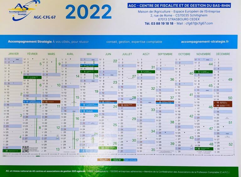 calendrier 2022